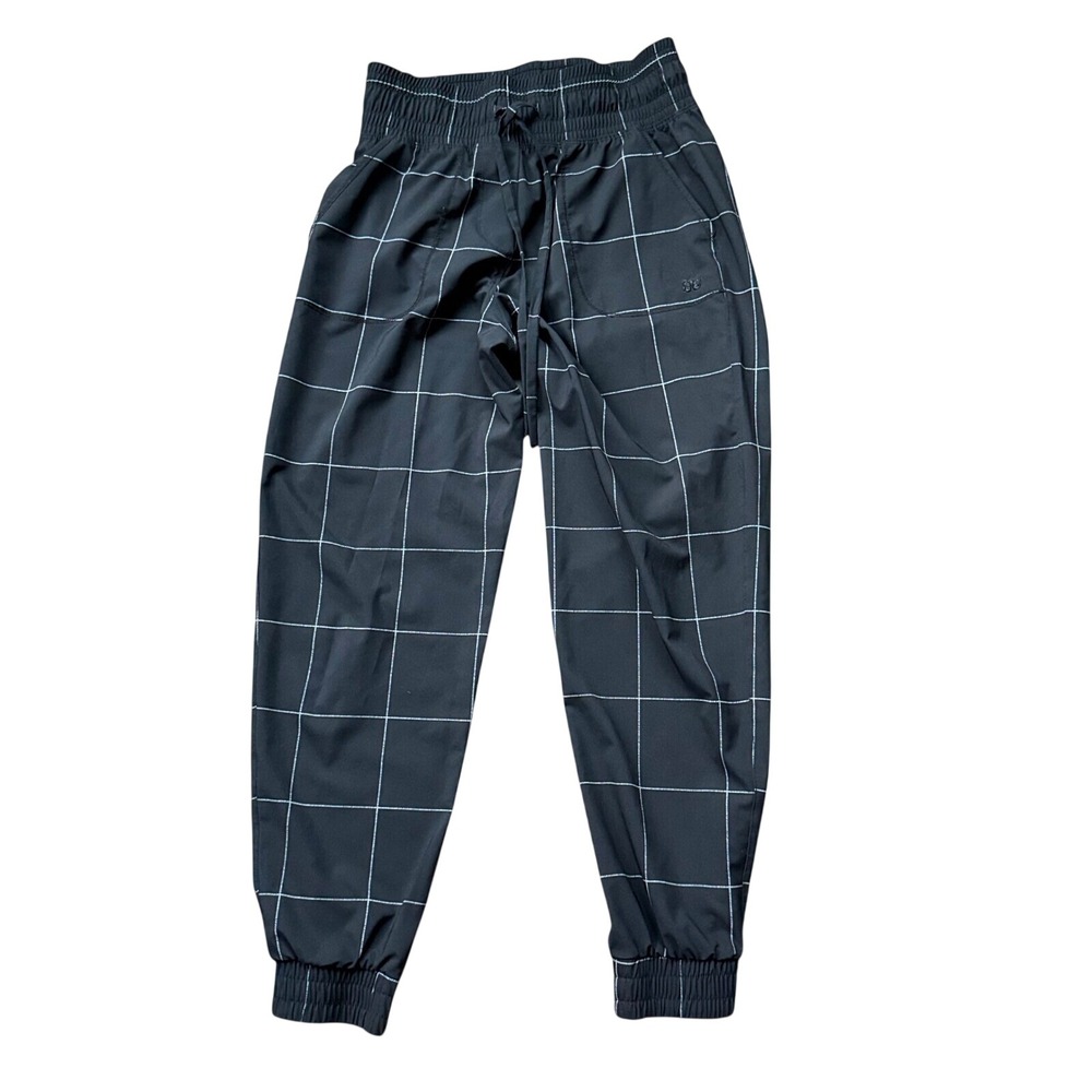 Albion Jetsetter Jogger Pants Women XS Petite Black White Excellent Grid Pattern